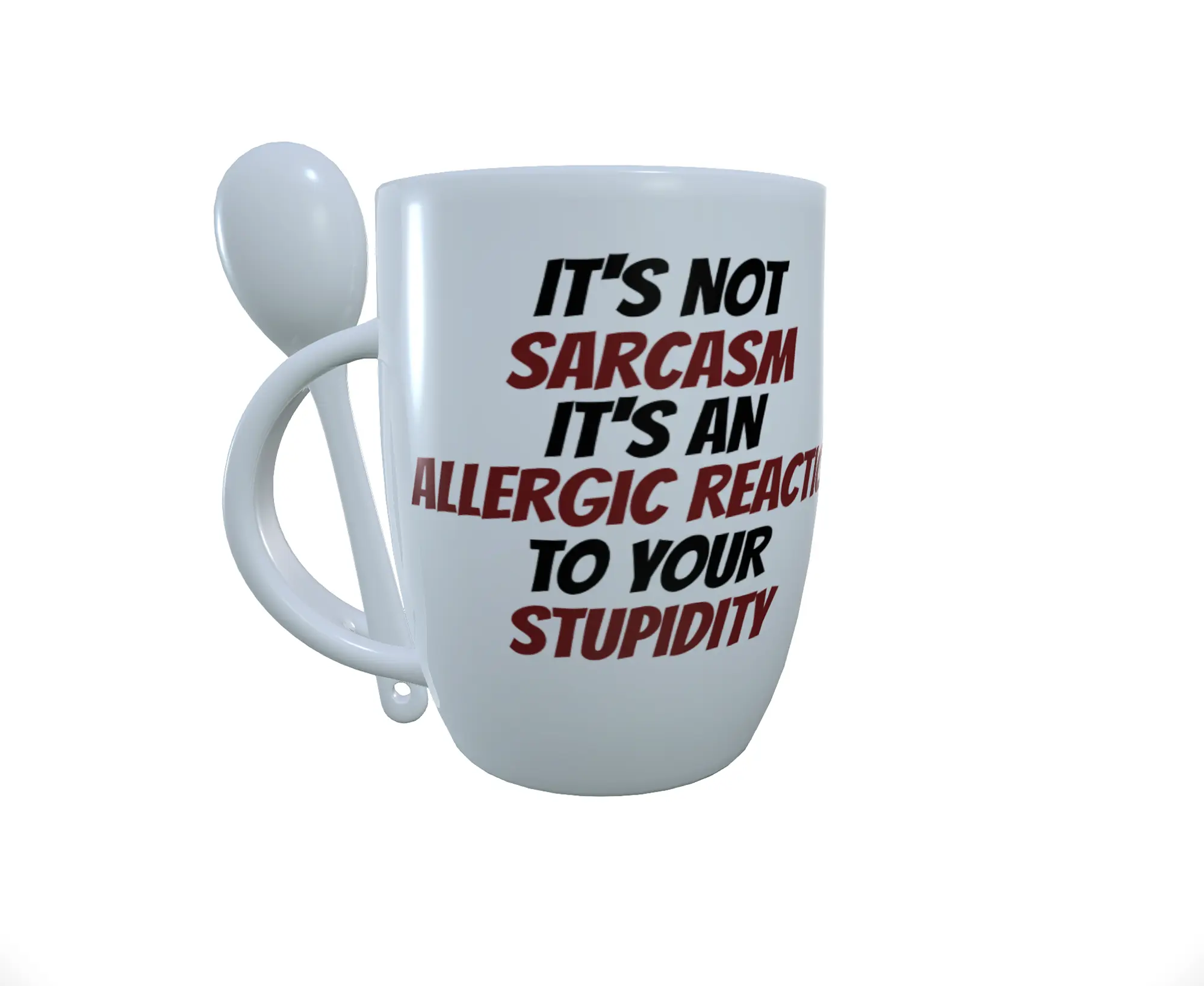 Sarcasm Mug and Spoon Set, Funny Sarcasic Mug, Hot Chocolate Mug - Click Image to Close